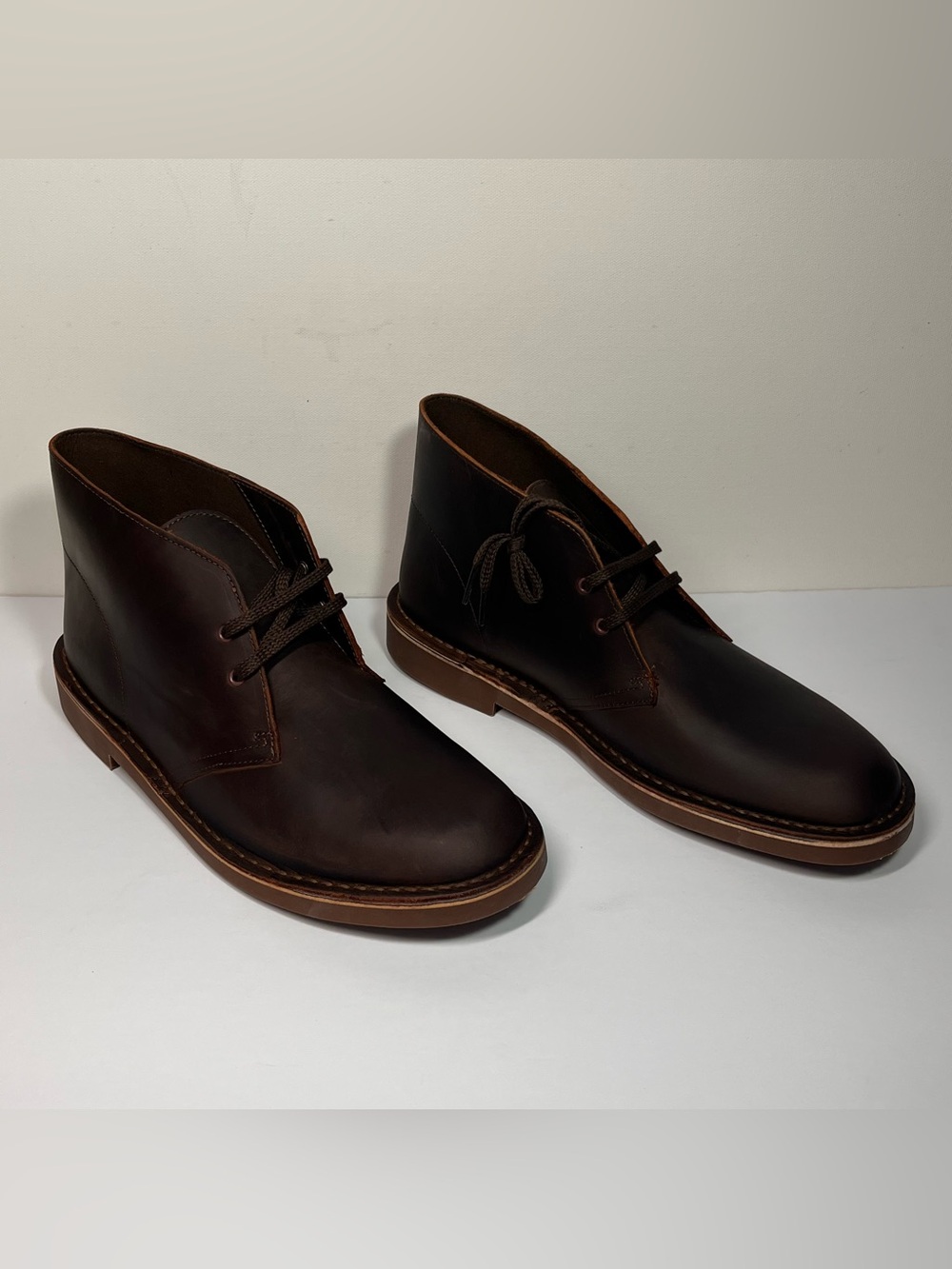 Clarks Men's Brown Leather Chukka Boots - Dark Brown